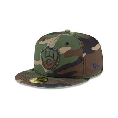Milwaukee Brewers Gorra | New Era MLB Forest Pop 59fifty Fitted Cap Mexico - Verdes
